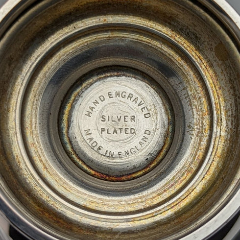 British vintage silver plate seasoning container pair